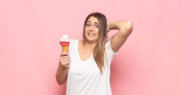 Expressive woman posing in the studio