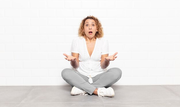 Expressive woman posing in the studio