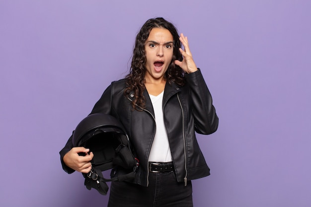 Expressive woman posing in the studio