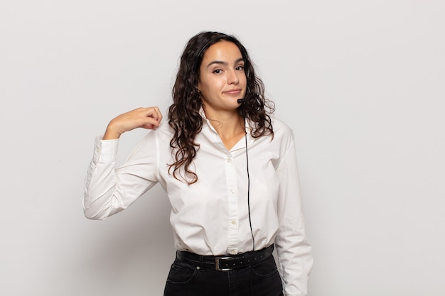 Expressive woman posing in the studio