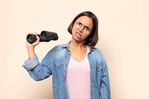 Expressive woman posing in the studio