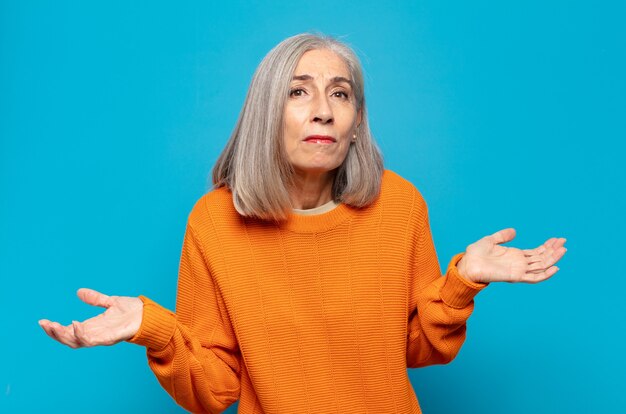 Expressive woman posing in the studio