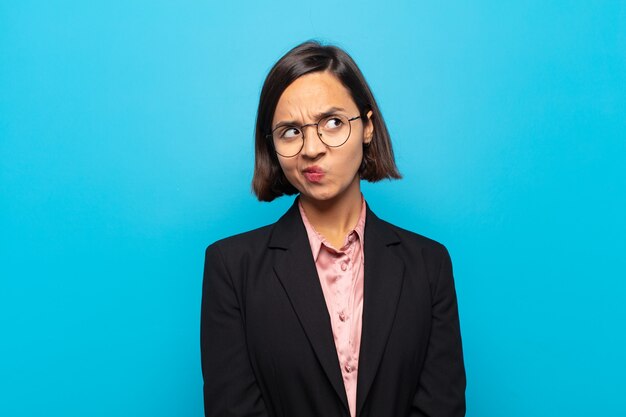 Expressive woman posing in the studio