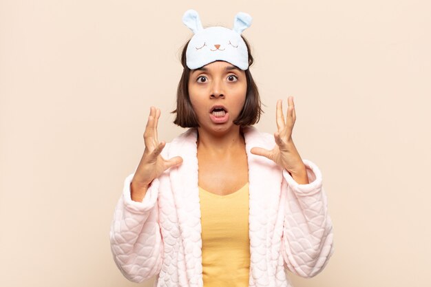 Expressive woman posing in the studio