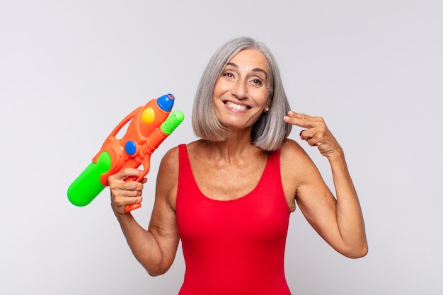 Expressive woman posing in the studio