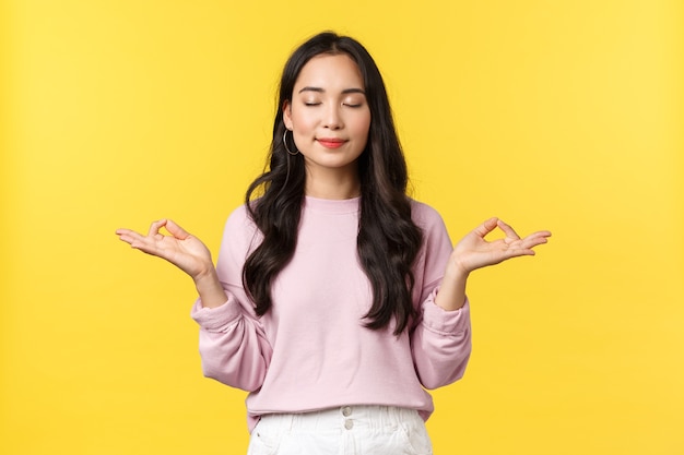 Expressive young Asian girl posing