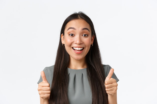 Expressive young Asian woman posing