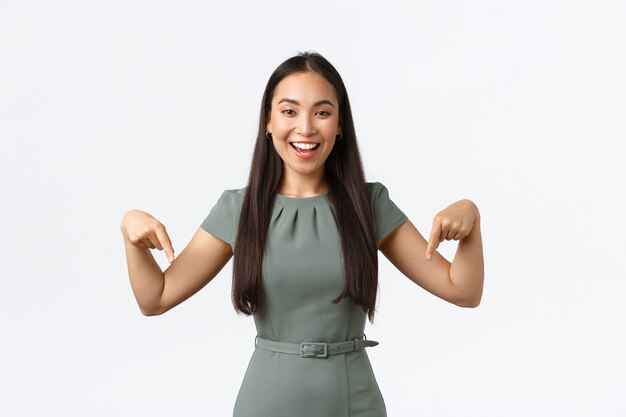 Expressive young Asian woman posing