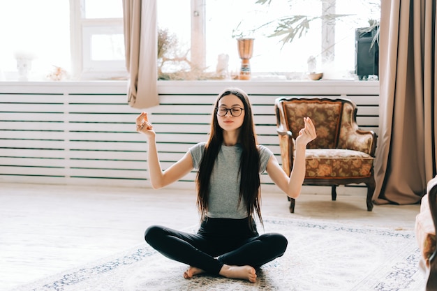 Expressive young caucasian woman posing