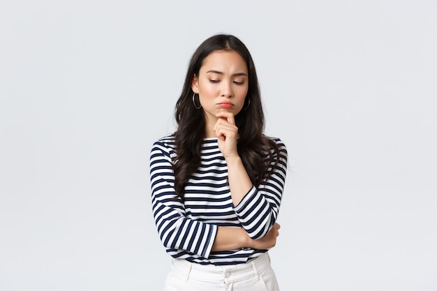 Expressive young Korean girl posing