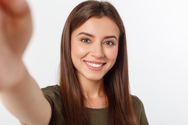 Expressive young woman posing