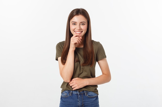 Expressive young woman posing