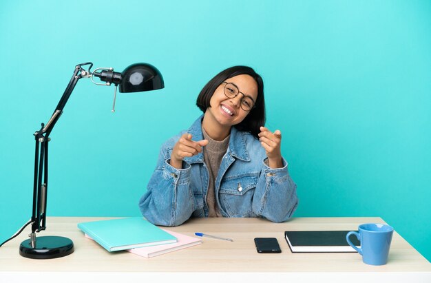 Expressive young woman posing