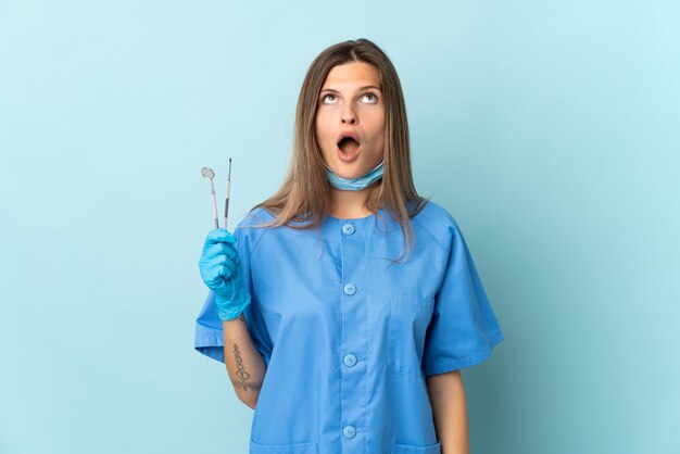 Expressive young woman posing