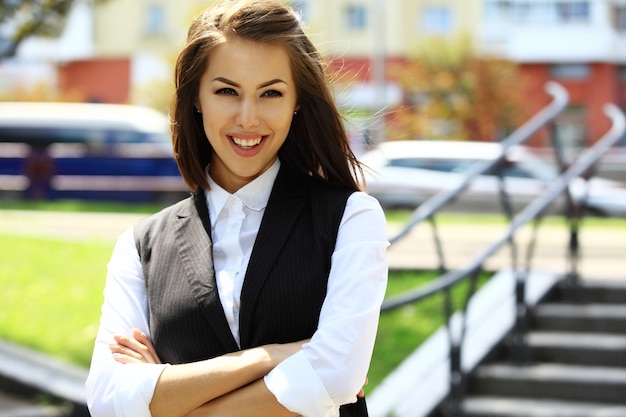 Expressive young woman posing