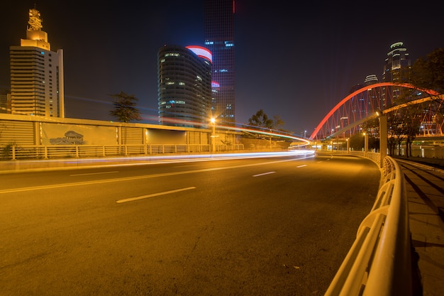 Photo expressway and modern urban architecture in tianjin, china