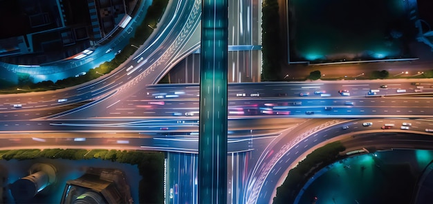 Expressway top view Road traffic an important infrastructure car traffic Generative ai