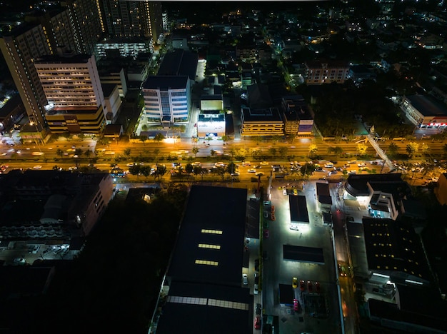 Expressway top view Road traffic an important infrastructure car traffic transportation above intersection road in the city