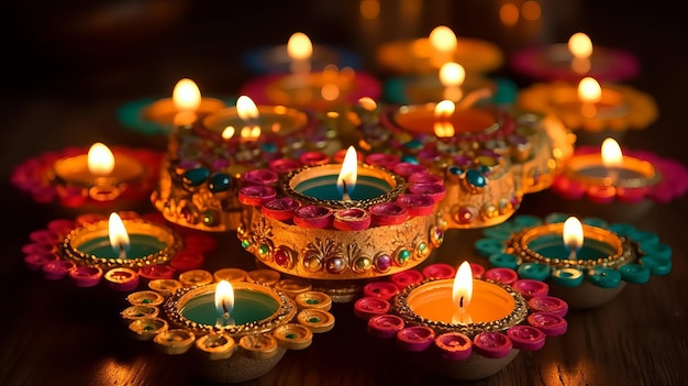 Exquise diyas voor Diwali-decoratie