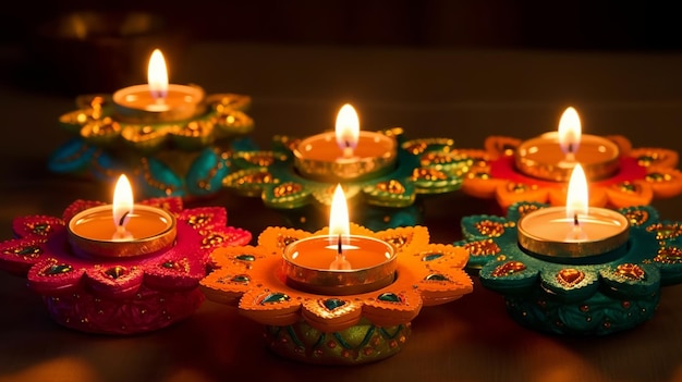 Exquise diyas voor Diwali-decoratie