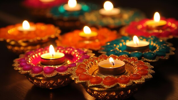 Exquise diyas voor Diwali-decoratie