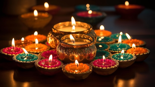 Exquise diyas voor Diwali-decoratie