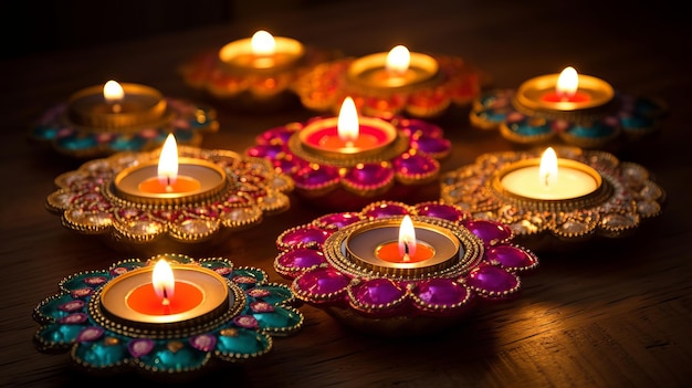 Exquise diyas voor Diwali-decoratie