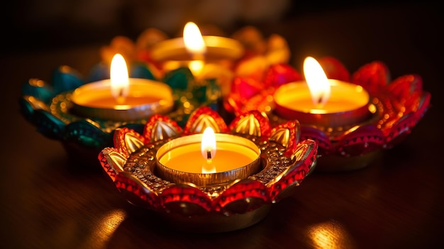 Exquise diyas voor Diwali-decoratie