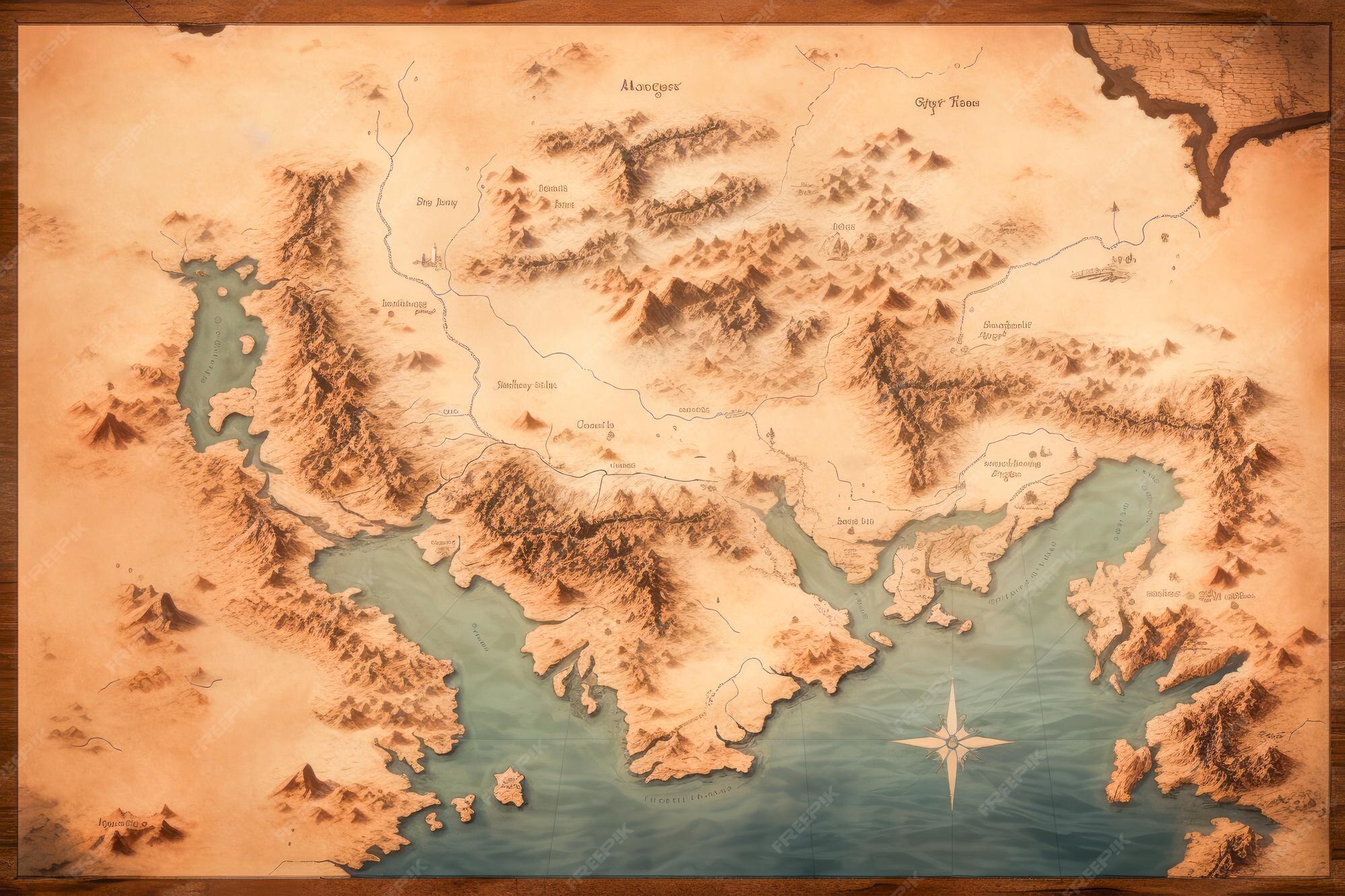 Premium AI Image  An exquisite antique map of a distant island 