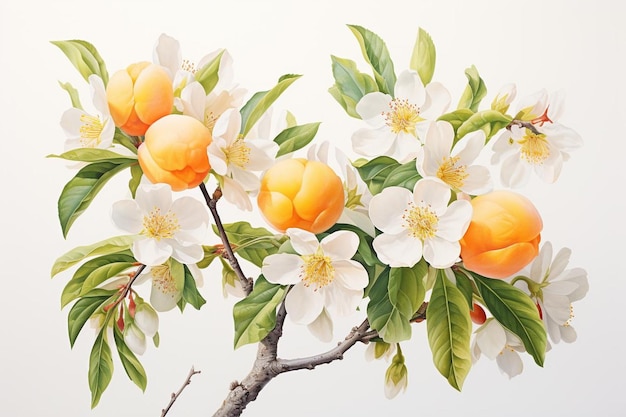 Exquisite Apricot Elegance on White Background 4K Apricot image photography