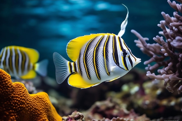 The Exquisite Beauty of Butterfly FishTweezers Helmon Yellow Stripes Stunning Muzzle and the Enc
