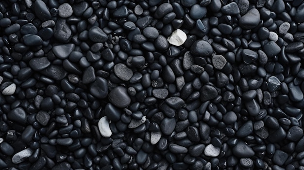 Photo exquisite black pebbles from the seashore