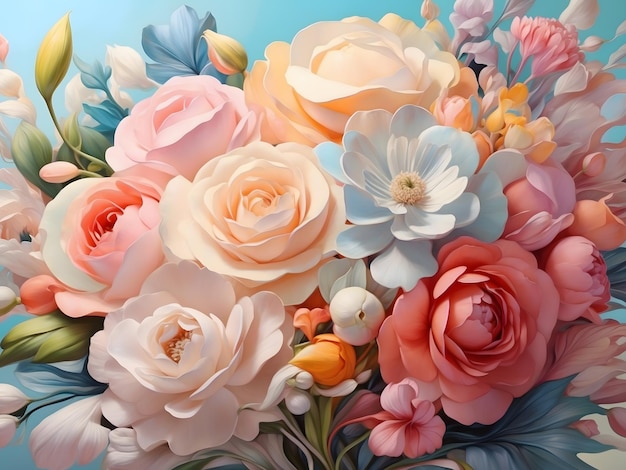 Exquisite bouquet of vibrant and delicate flowers expertly arranged soft lighting