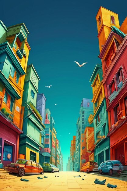 Exquisite cartoon animation style story illustration wallpaper background simple painting