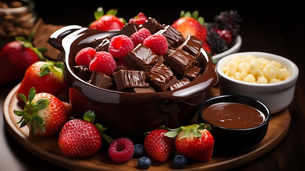 Exquisite Chocolate Fondue Immerse yourself in the velvety embrace of molten chocolate