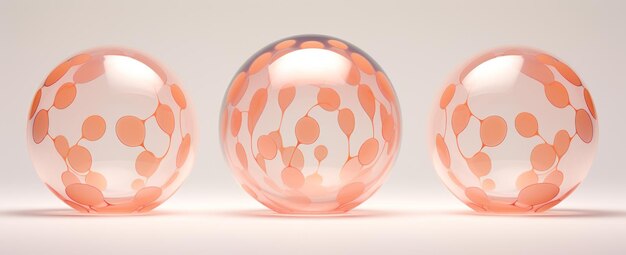 Прекрасная коллекция прозрачных персиковых стеклянных шаров Художественный шедевр