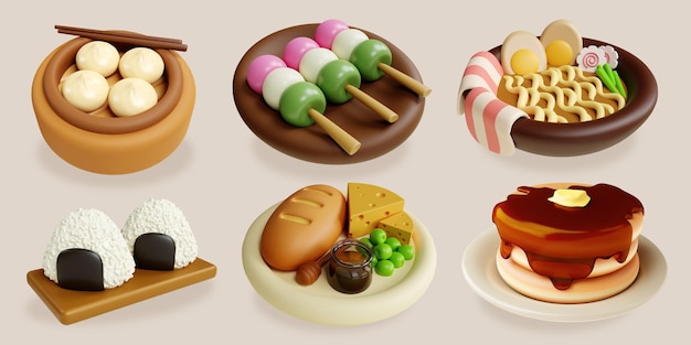 3D レンダリング ダンゴ パンケーキ