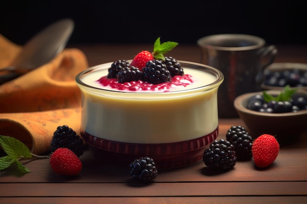 Фото Прекрасный десерт с ягодами