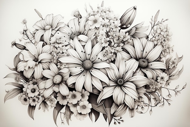 Exquisite Daisy Line Art for Creative Projects