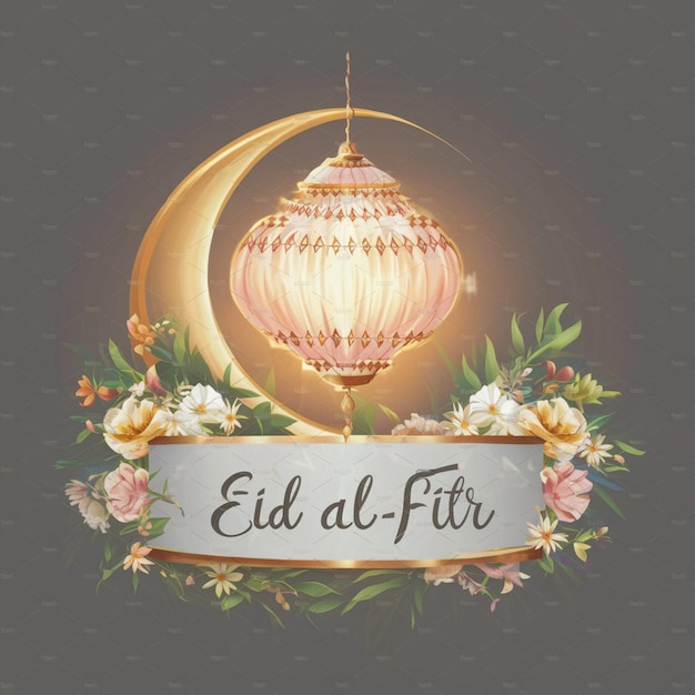 Foto una splendida bandiera dell'eid alfitr