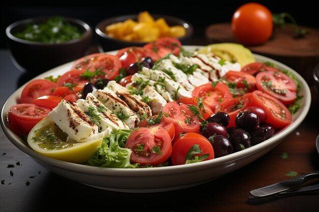 Foto squisita celebrazione dell'insalata greca