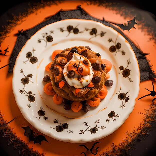 Photo exquisite halloween feast artfully plated delights