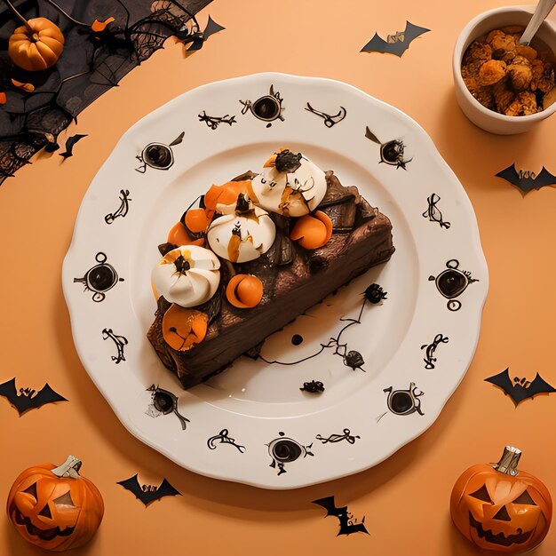 Photo exquisite halloween feast artfully plated delights