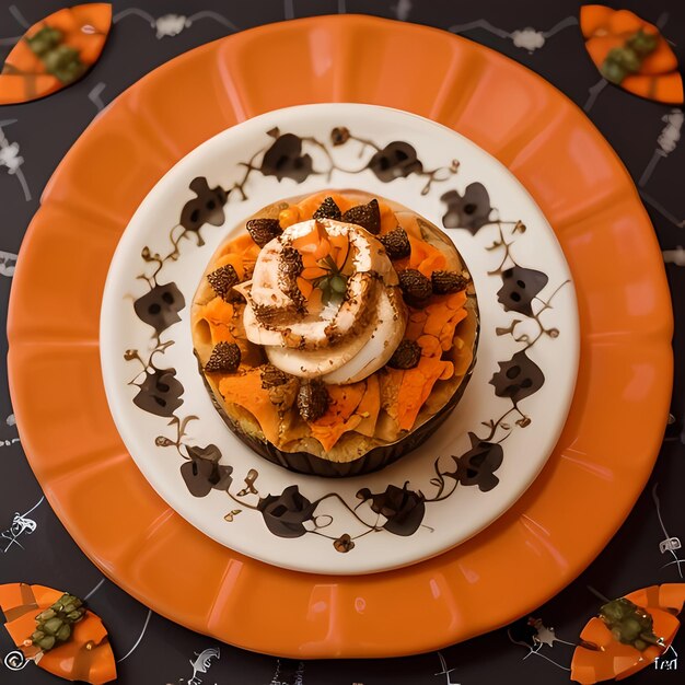 Photo exquisite halloween feast artfully plated delights