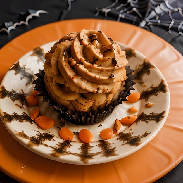 Photo exquisite halloween feast artfully plated delights