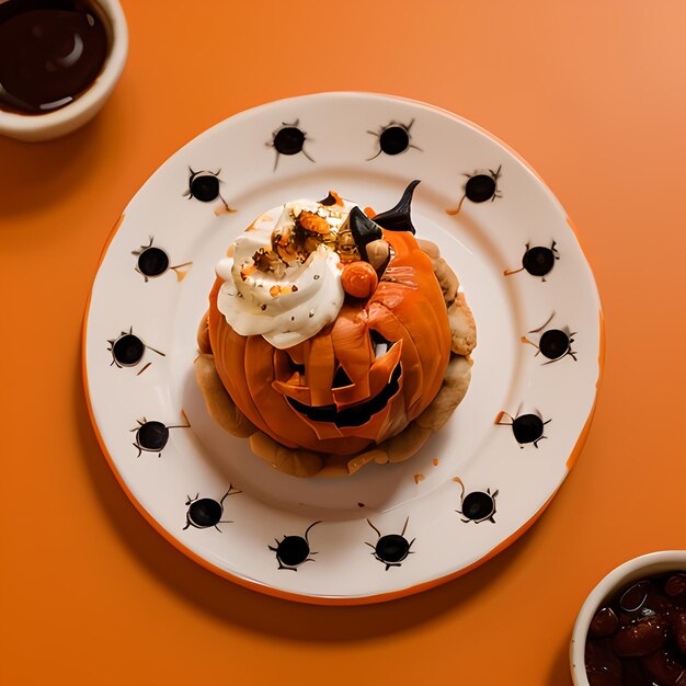 Photo exquisite halloween feast artfully plated delights