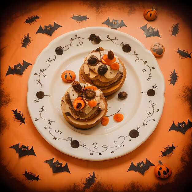 Photo exquisite halloween feast artfully plated delights