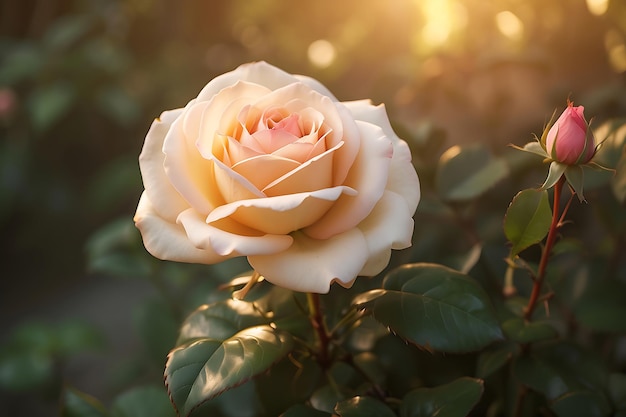 An exquisite HD image of a pristine rose nestled within a vintage garden