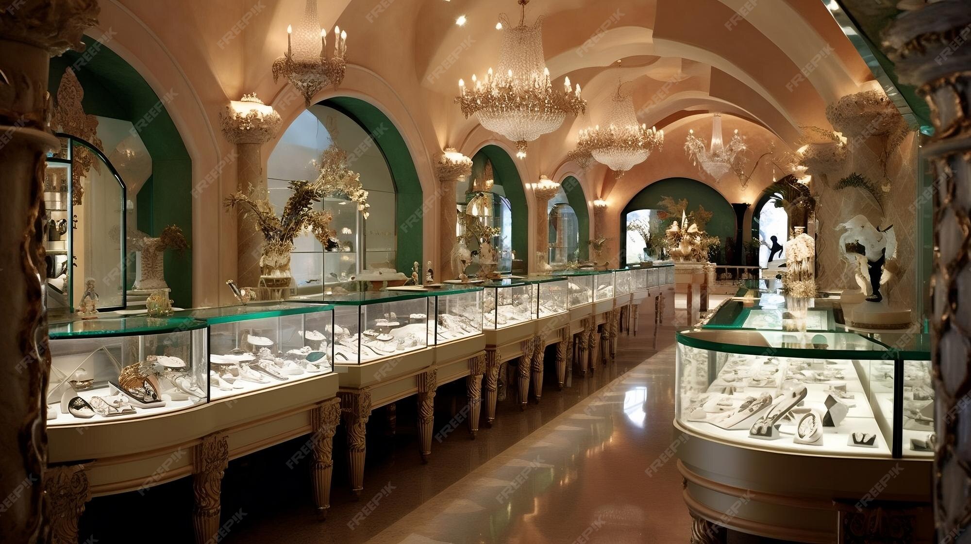 Premium Photo  Exquisite Jewelry Display Unveiling Gems in a Jewelry 