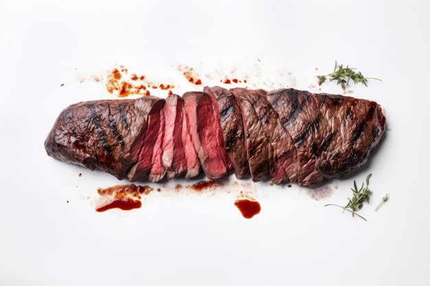 Exquisite and juicy grilled meat showcased against a pristine white background